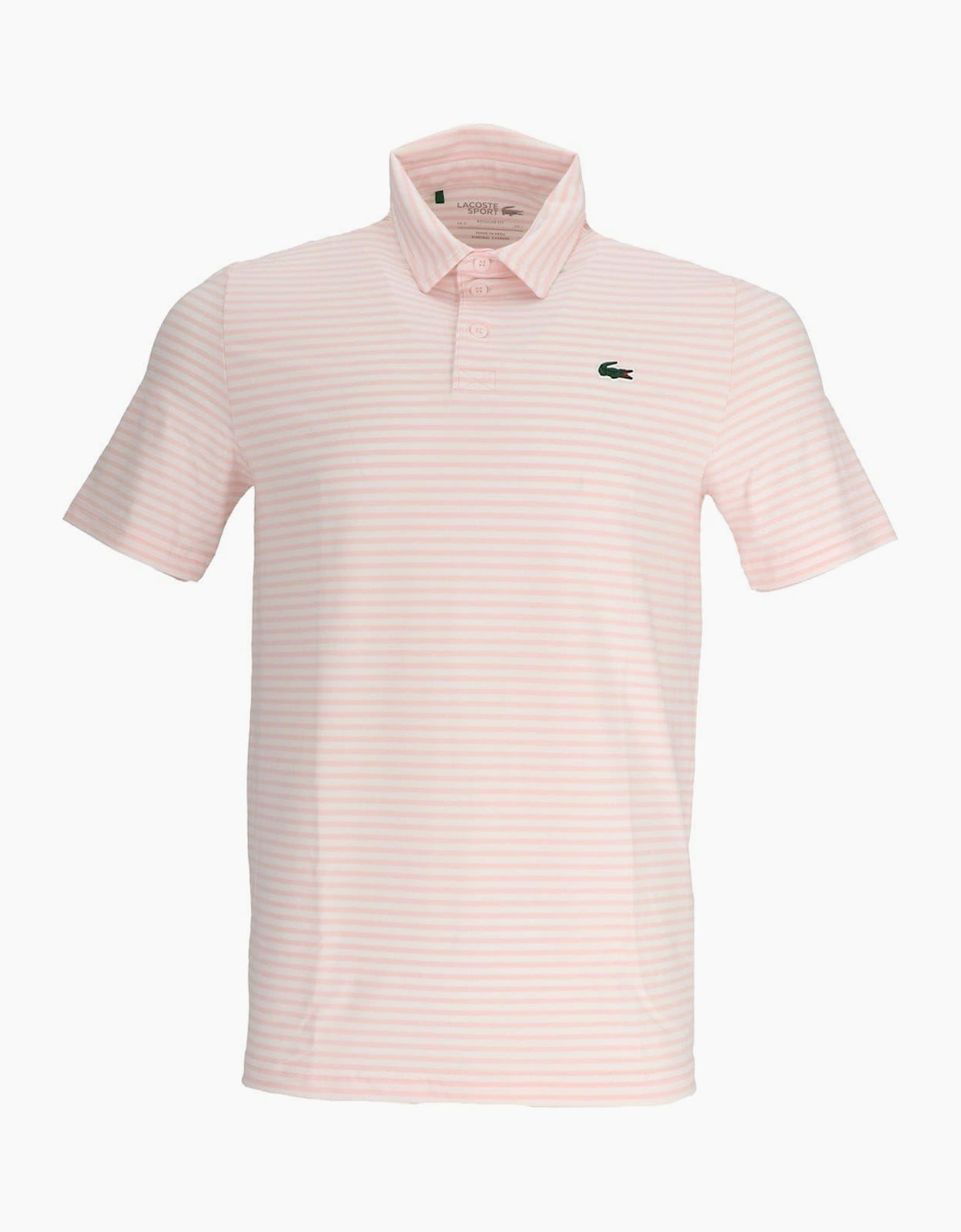 Lacoste Men's Pink Crocodile Logo Collared Polo Shirt  40 L