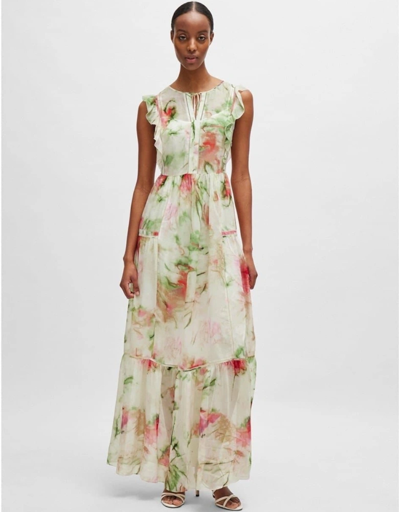 Crew Neck Maxi A-Line Dress