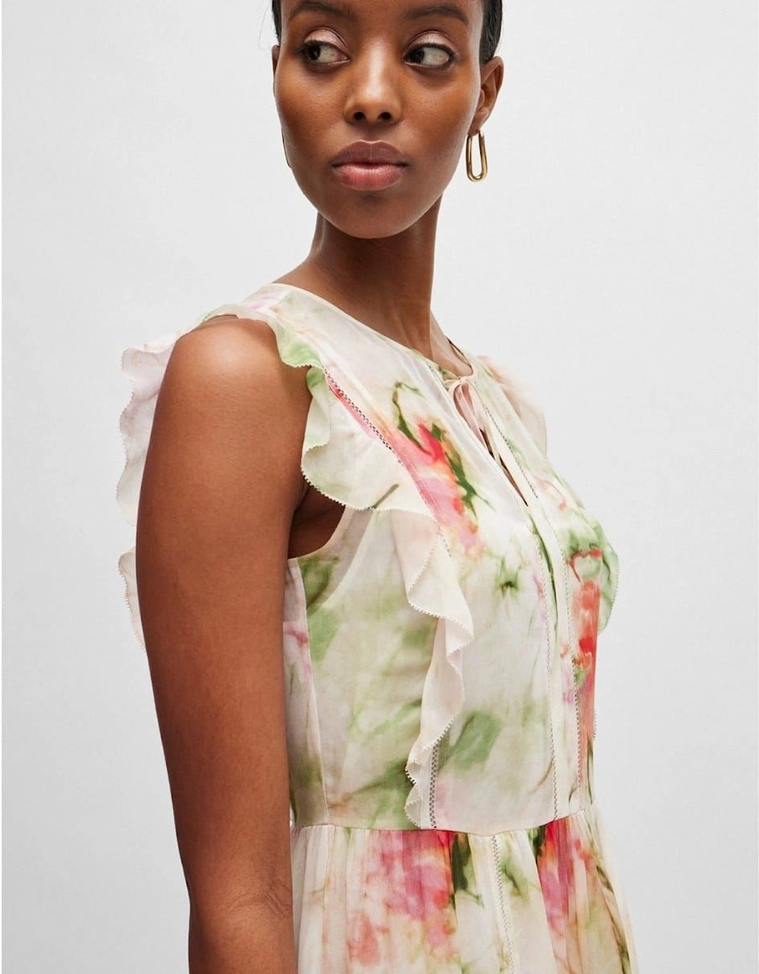 Crew Neck Maxi A-Line Dress