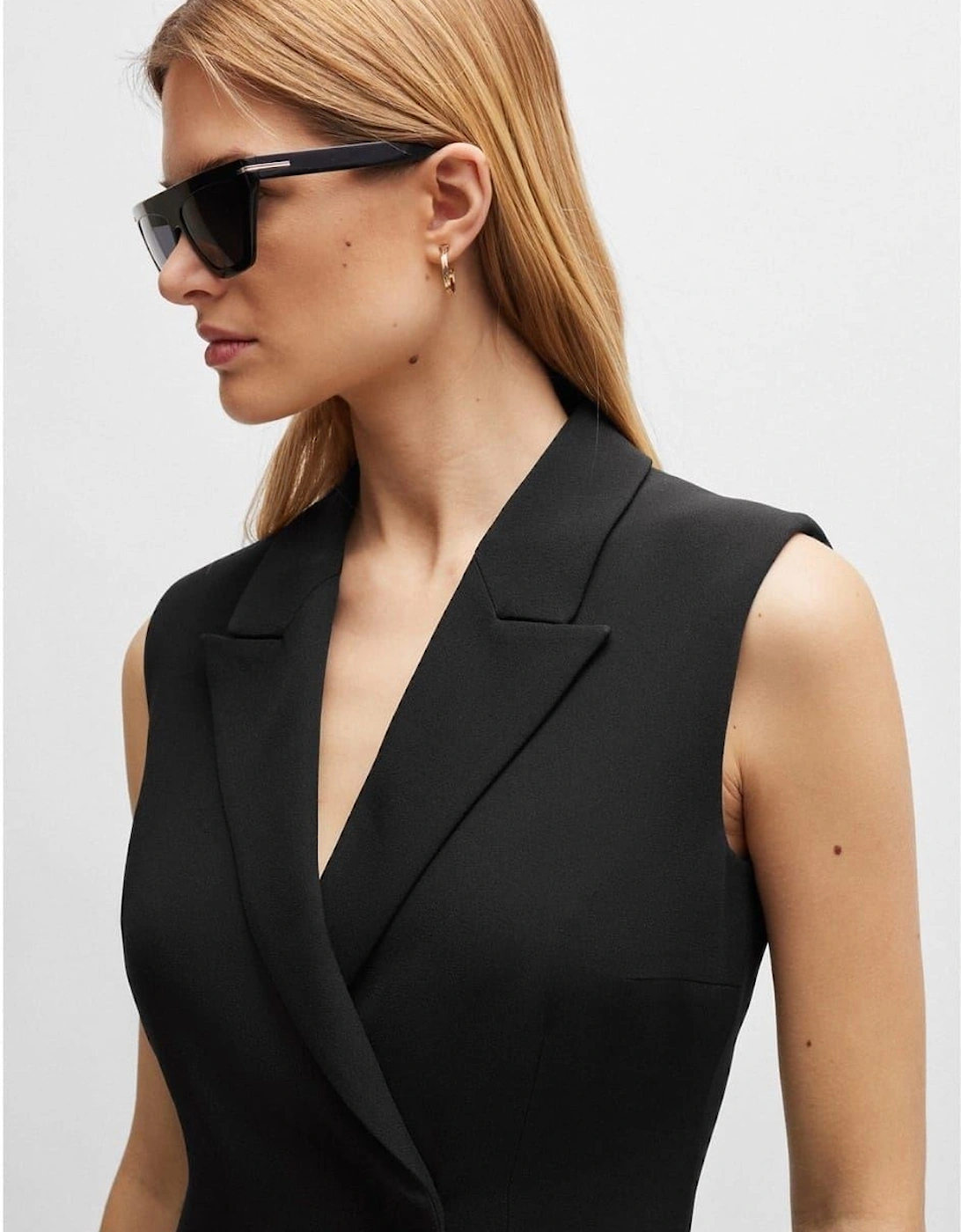 V-Neck Knee Length Wrap Dress