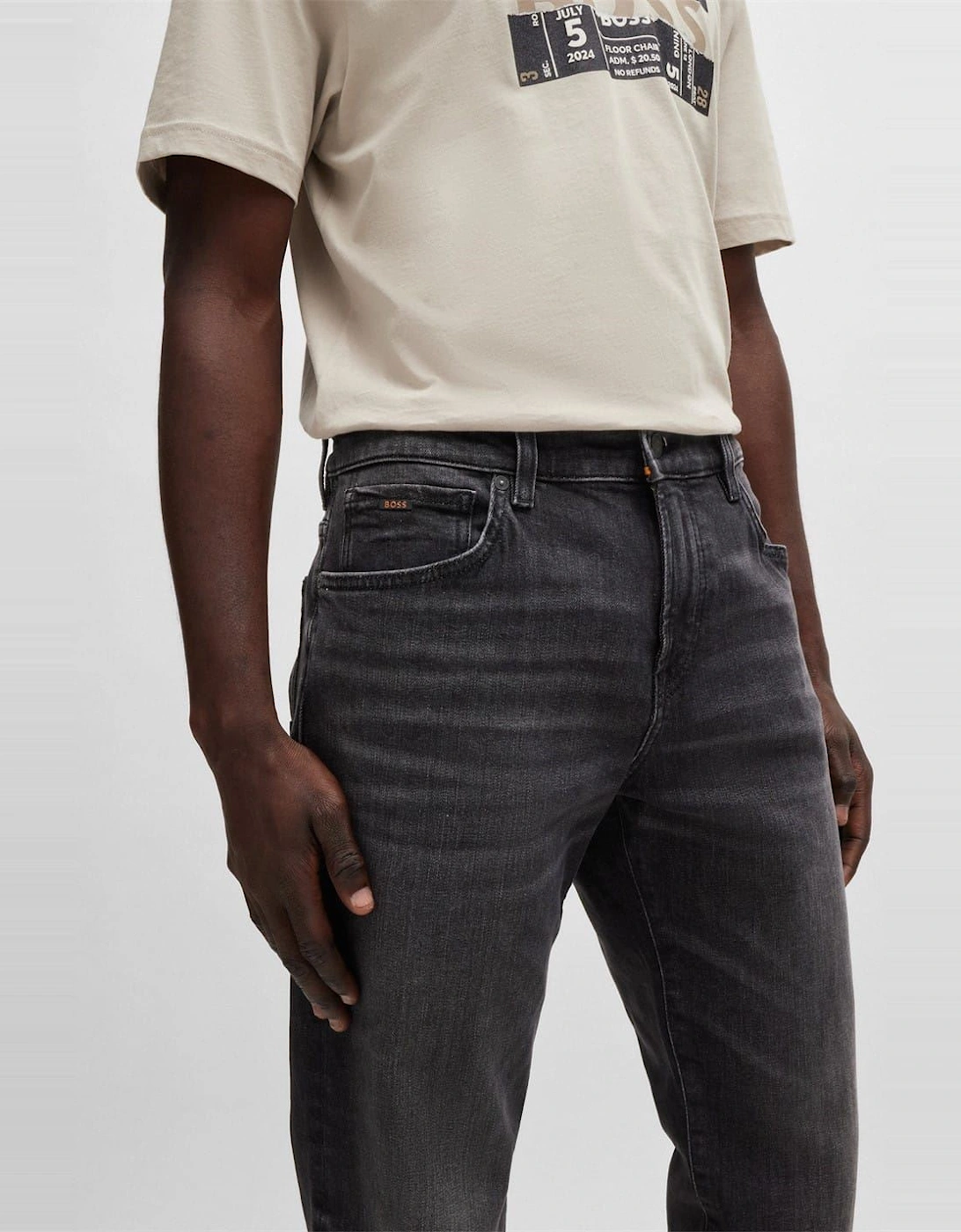 Slim Fit Five Pocket Design Jeans