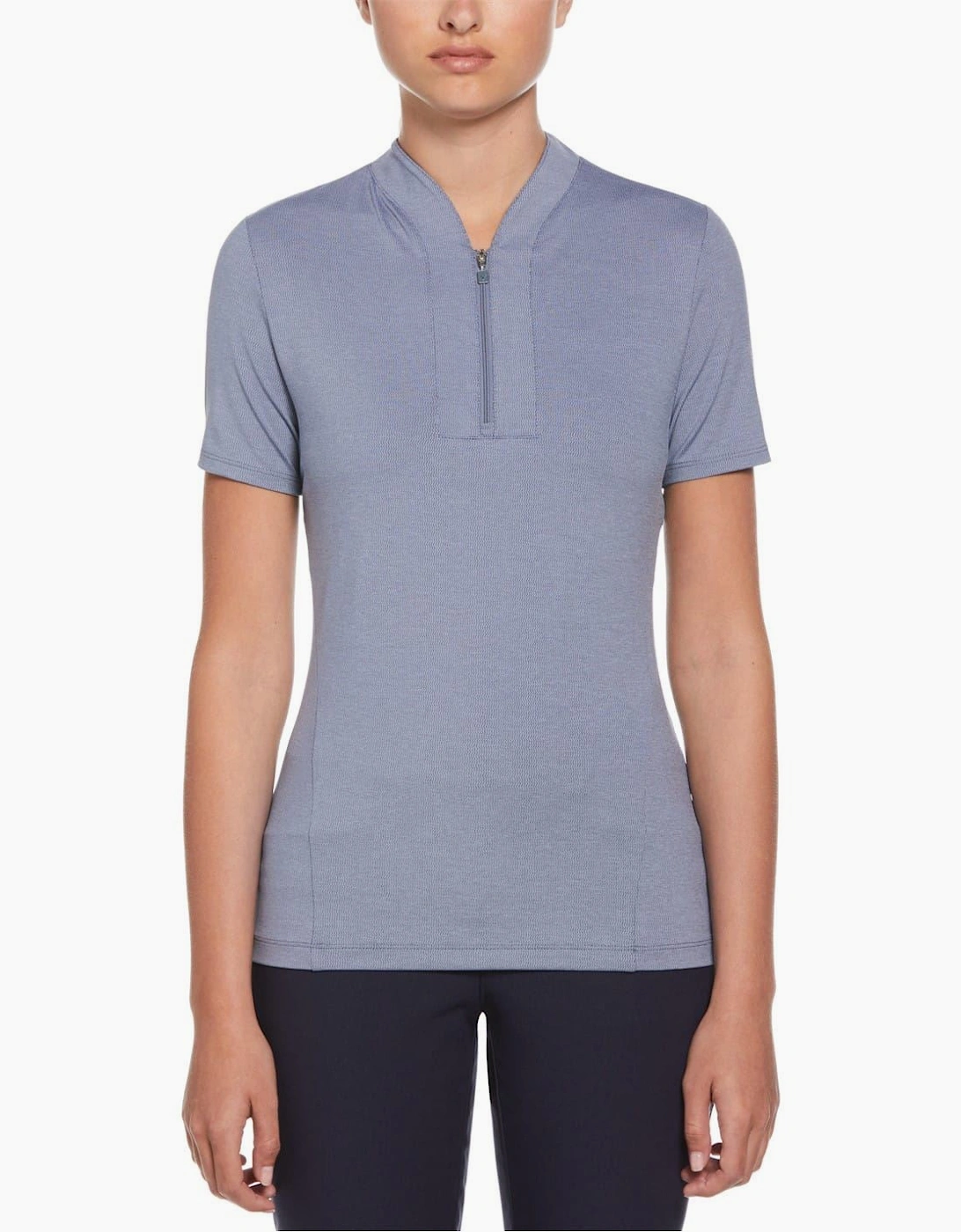Callaway Women's Blue Tonal Regular Fit Polo Shirt  Size 8 Xs