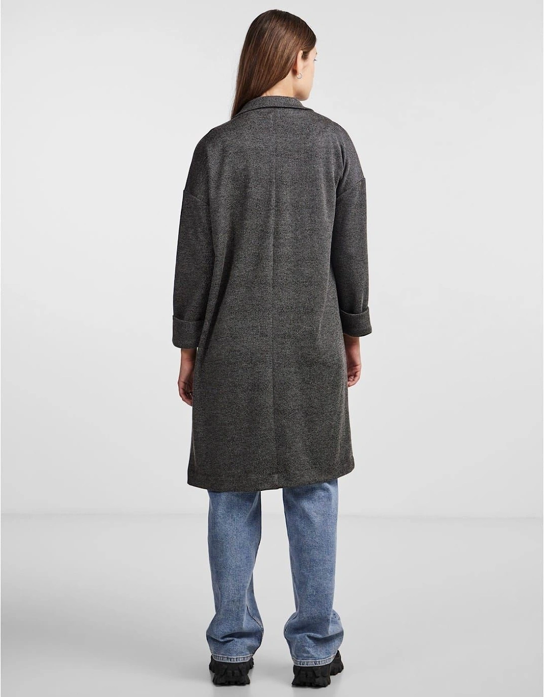Notched Neck Relaxed Fit Coat