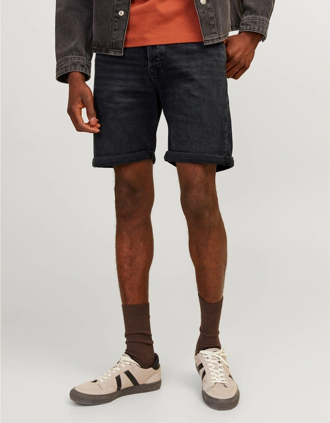 Denim Bermuda Shorts with Banded Hem, 4 of 3