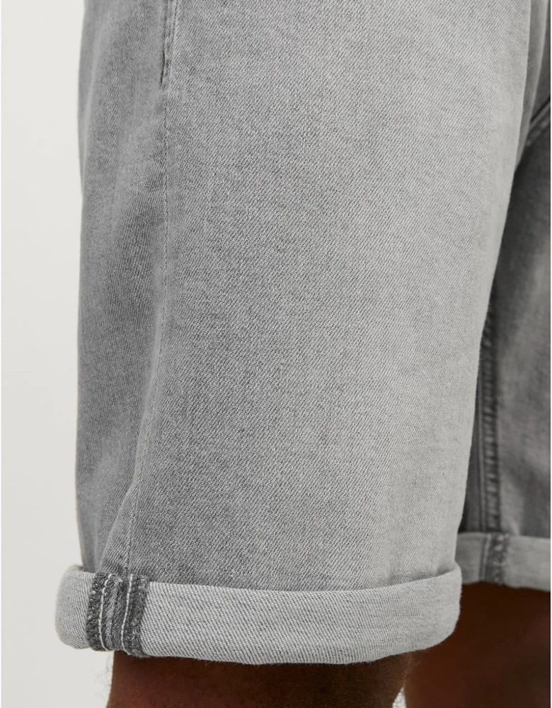 Denim Bermuda Shorts with Banded Hem