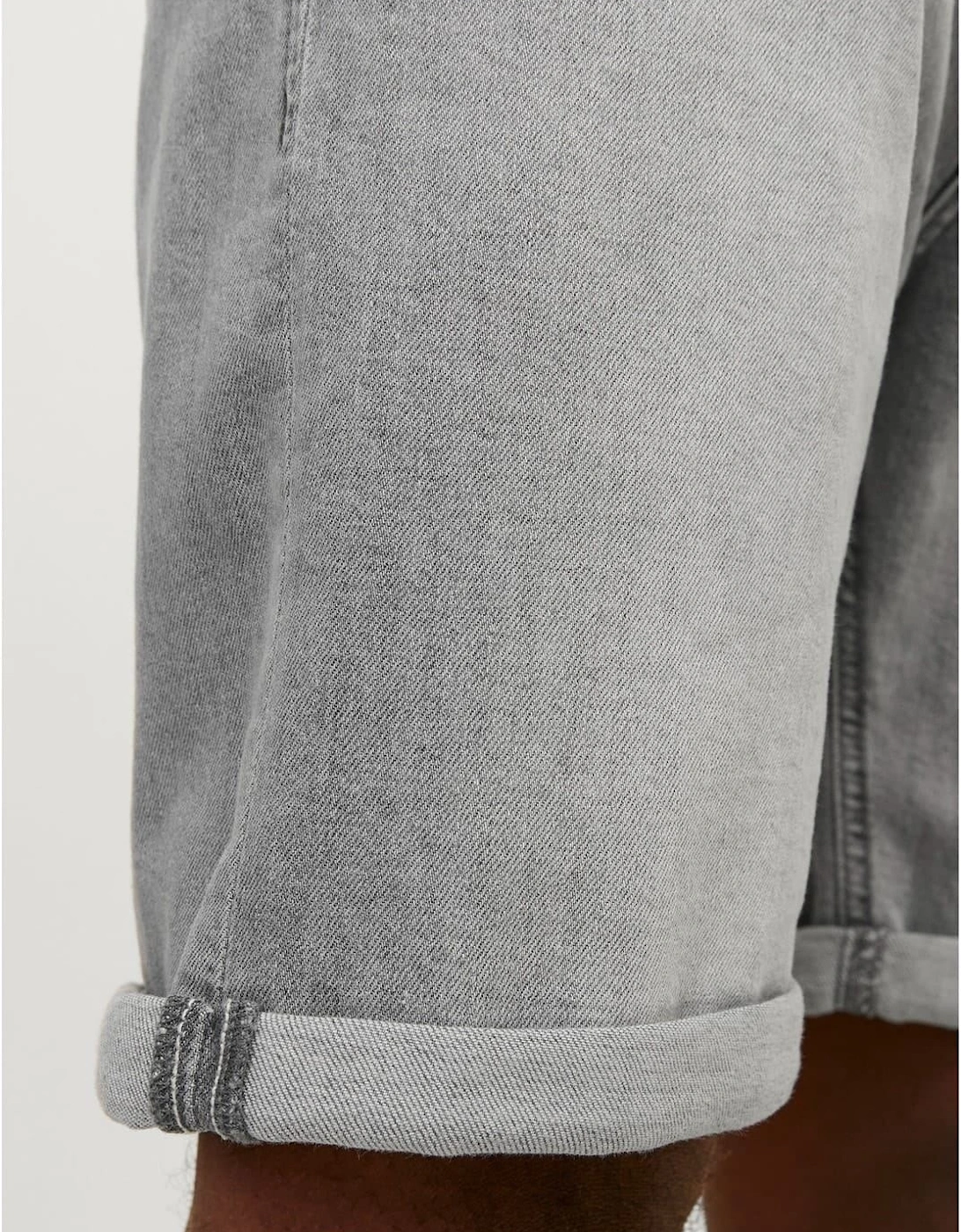 Denim Bermuda Shorts with Banded Hem