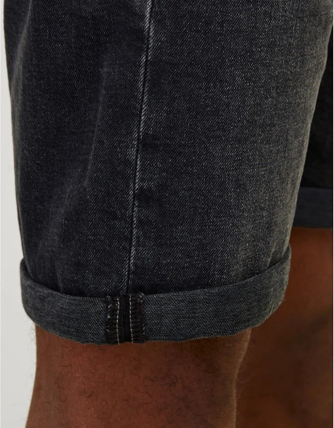 Denim Bermuda Shorts with Banded Hem