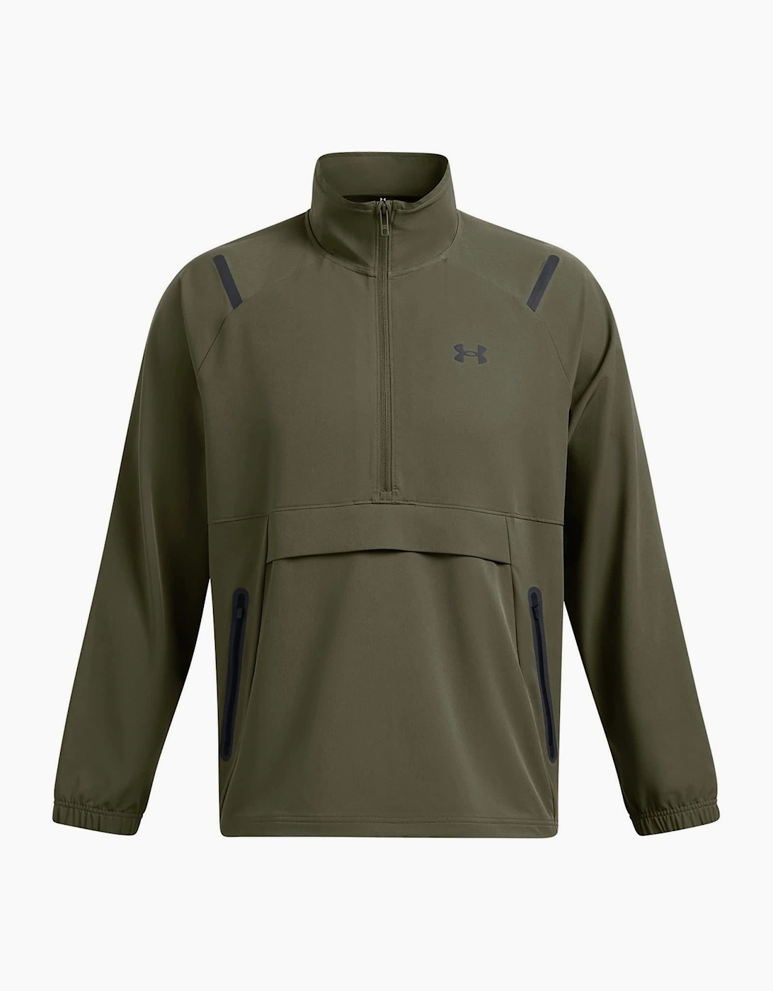 Under Armour Men's Green Unstoppable Solid Patterned Anorak Jacket With Drawstring - Size: 38/Regular