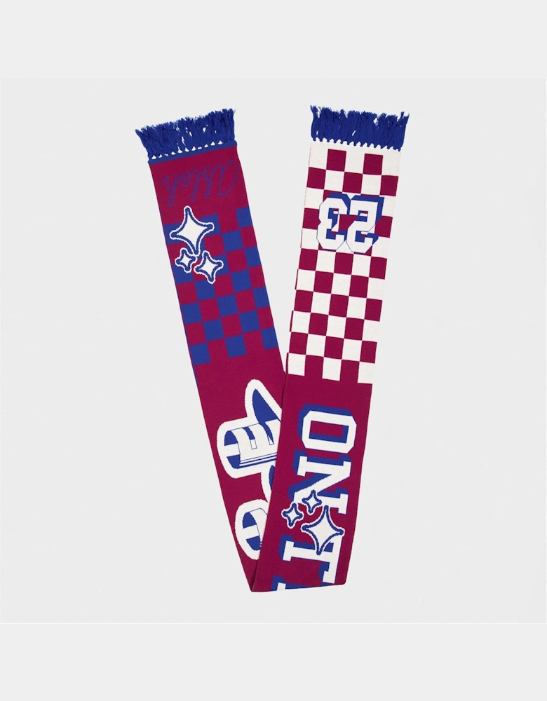 Lettering Checkerboard Oblong Scarf