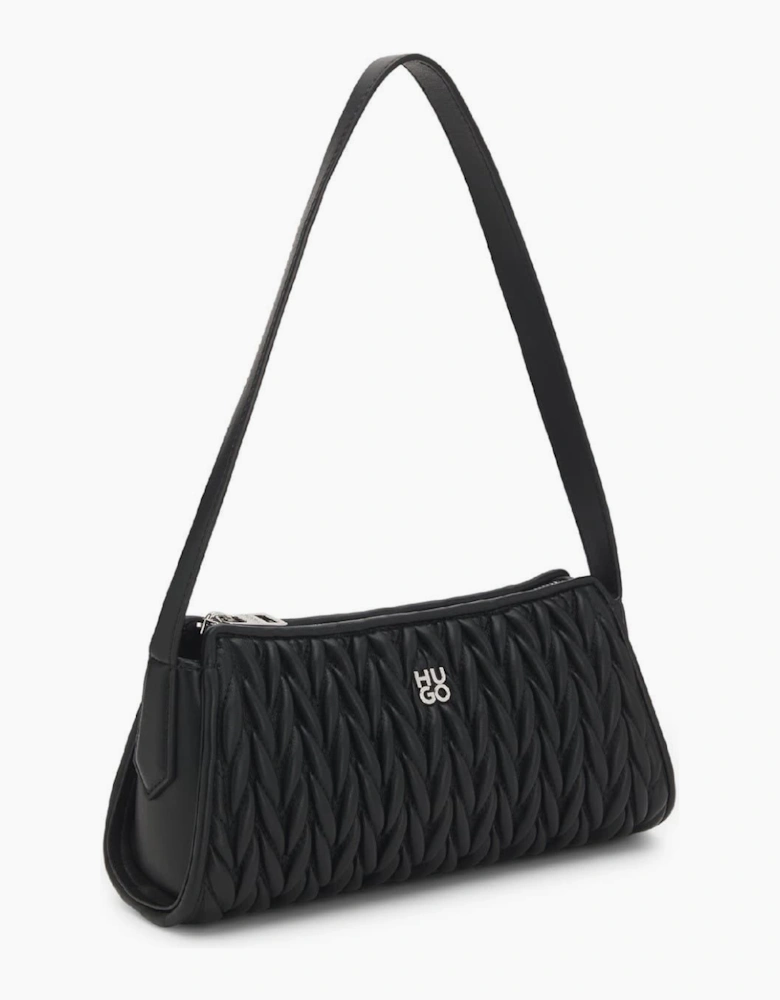 Chris Textured Hobo Bag with Silver Tone Hardware