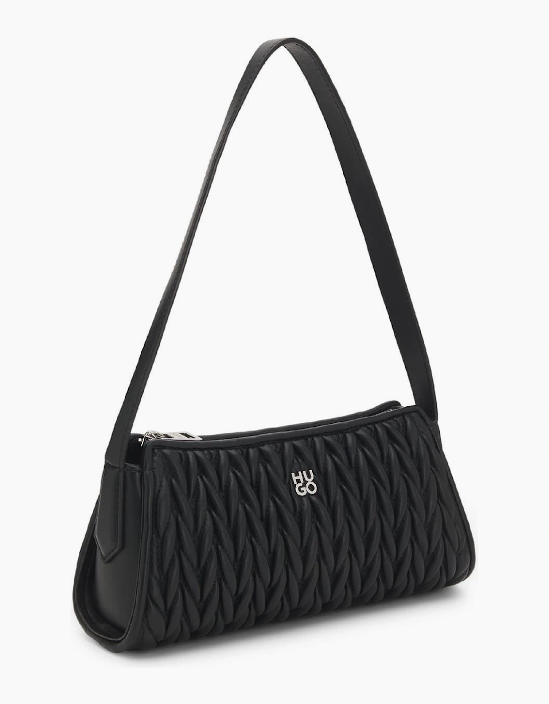 Chris Textured Hobo Bag with Silver Tone Hardware