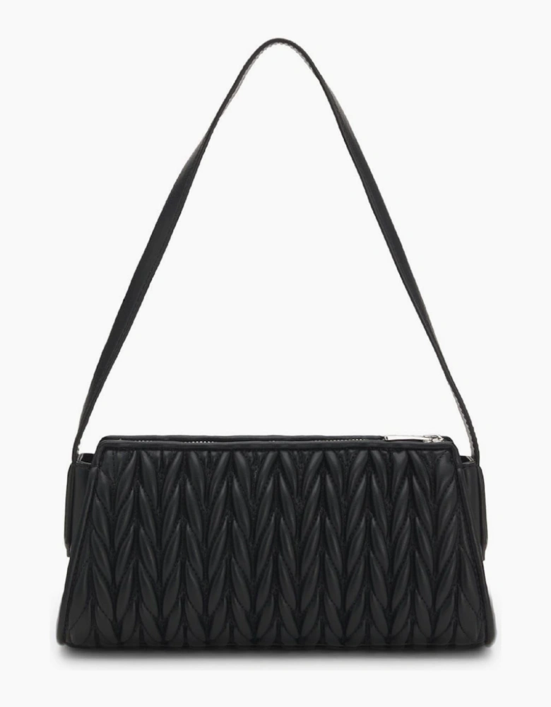 Chris Textured Hobo Bag with Silver Tone Hardware