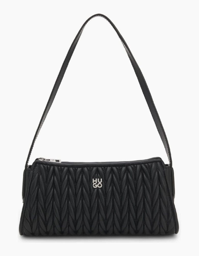 Chris Textured Hobo Bag with Silver Tone Hardware