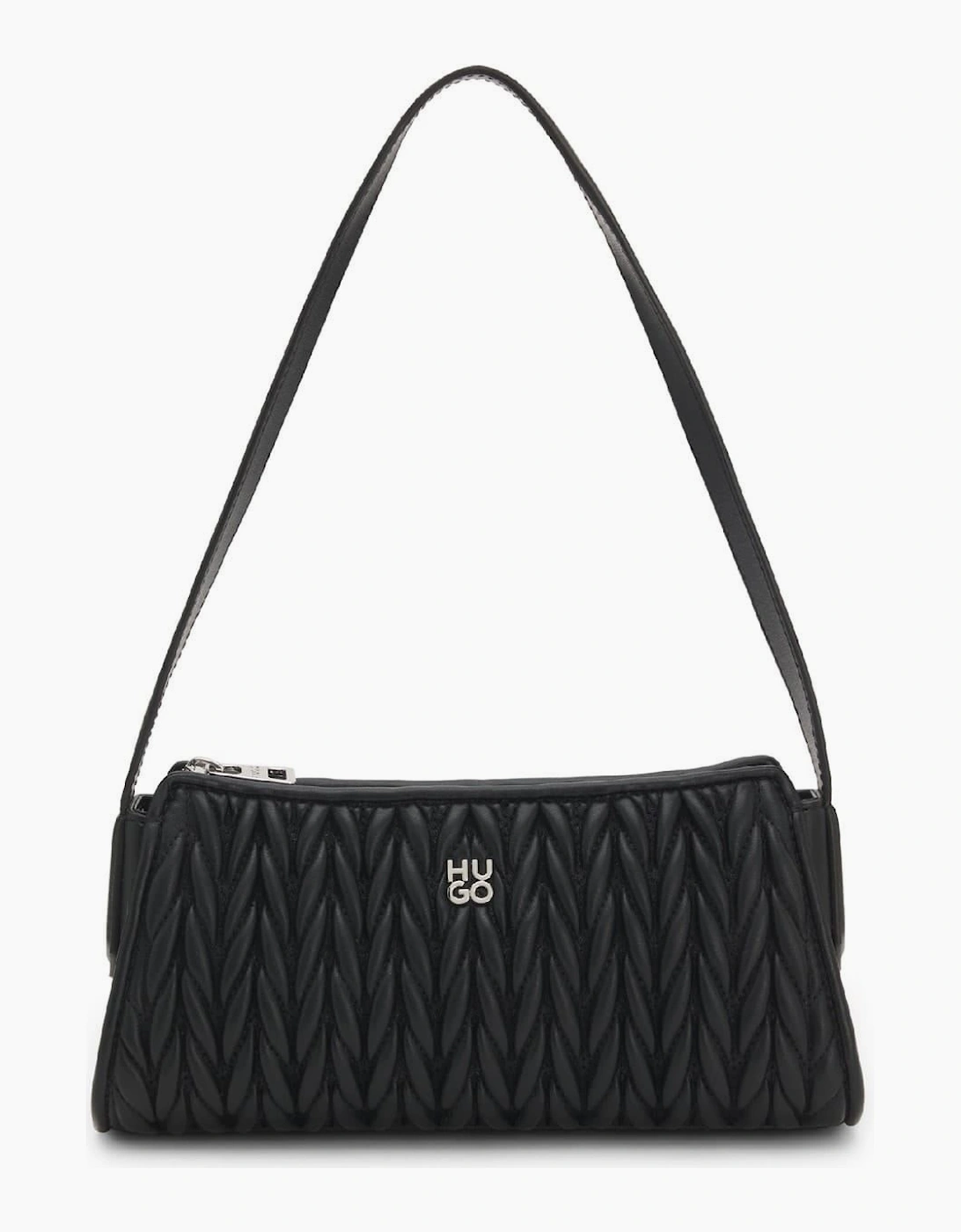 Chris Textured Hobo Bag with Silver Tone Hardware