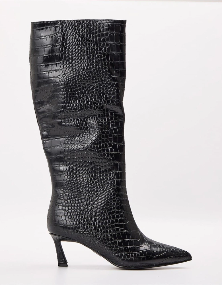 Lavan Knee High Boots with Flared Heel