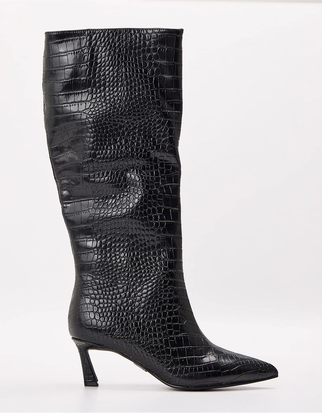 Steve Madden Women's Black Lavan Knee High Boots With Flared Heel - Size 3