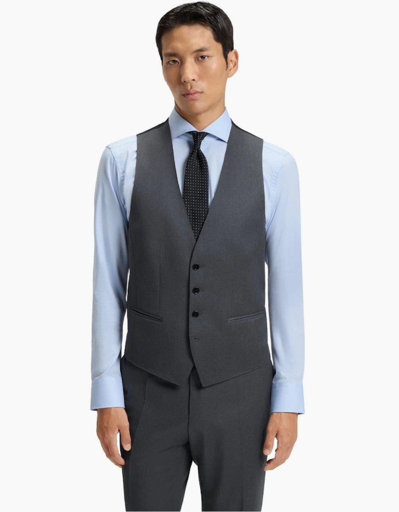 Solid Patterned Waist Tab Waist Coat