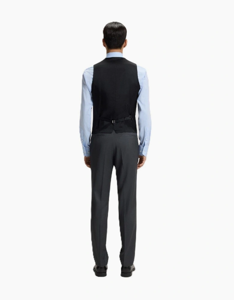 Solid Patterned Waist Tab Waist Coat