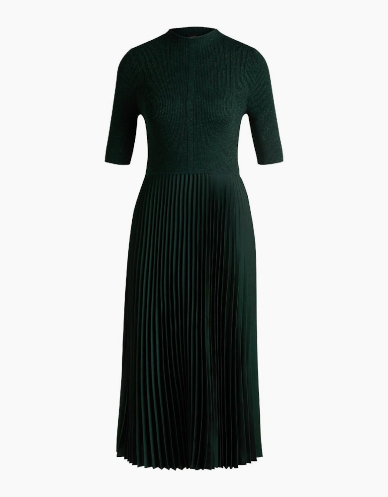 Fireanami Mock Neck Short Sleeve Midi Dress