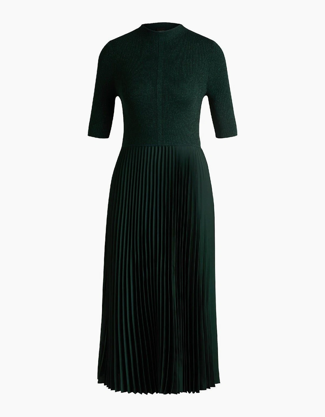 Fireanami Mock Neck Short Sleeve Midi Dress