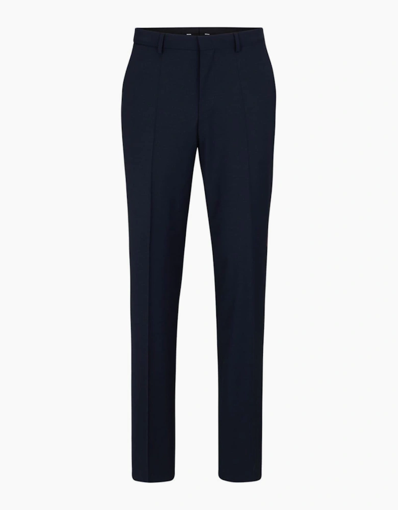 Solid Patterned Flat Front Straight Leg Trousers
