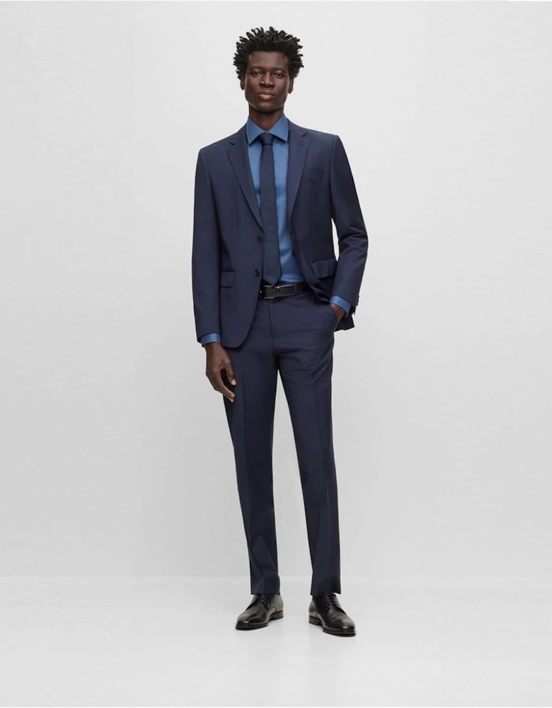 Solid Patterned Flat Front Straight Leg Trousers