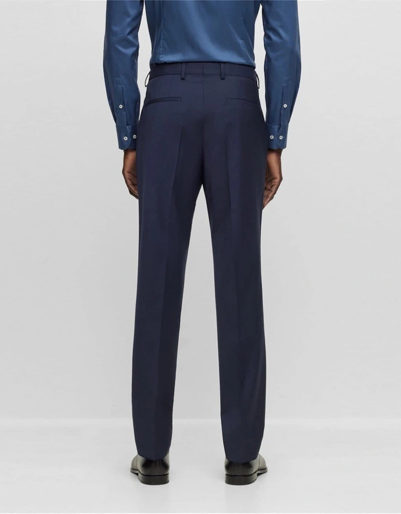 Solid Patterned Flat Front Straight Leg Trousers