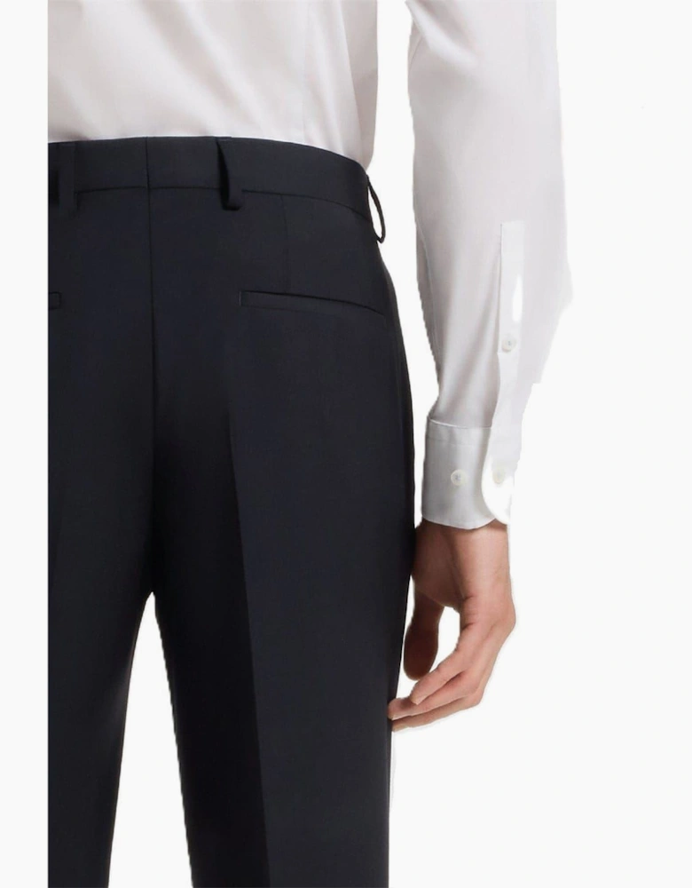 Genius Solid Patterned Straight Leg Trousers