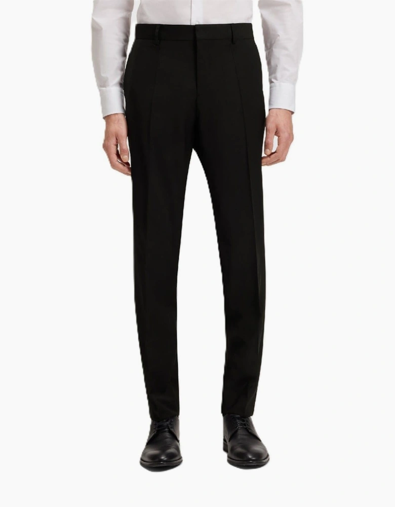Genius Solid Patterned Straight Leg Trousers