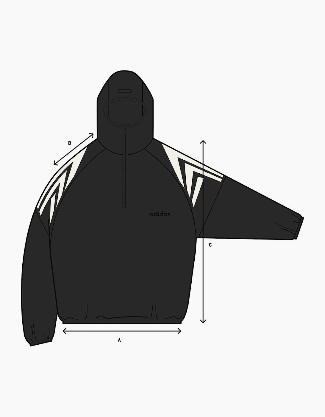 Geometric Patterned Hooded Anorak Jacket with Side Stripes