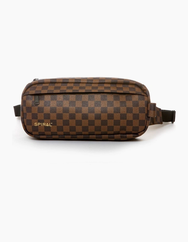Checkerboard Patterned Fanny Pack with Logo