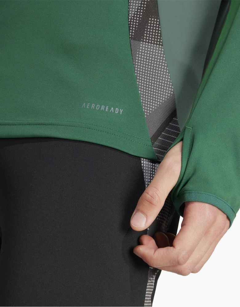 Zip Neck High Collar Long Sleeve Athletic Jersey
