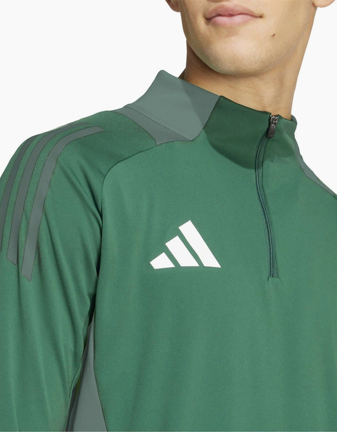 Zip Neck High Collar Long Sleeve Athletic Jersey