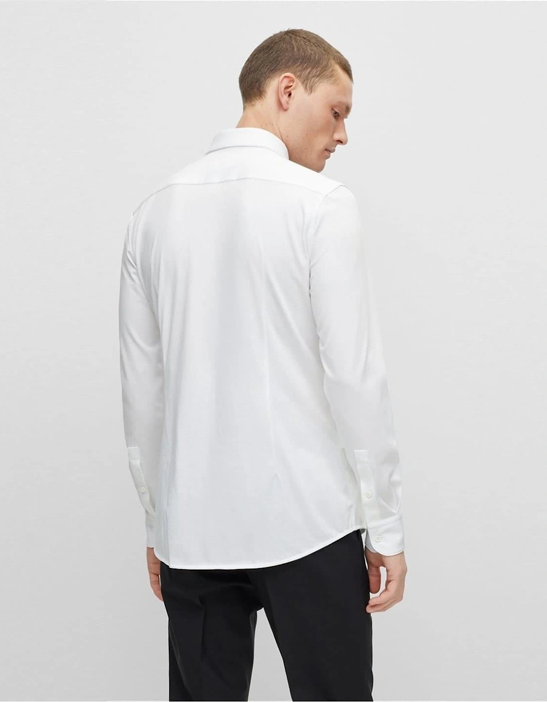 Slim Fit Collared Long Sleeve Oxford Shirt