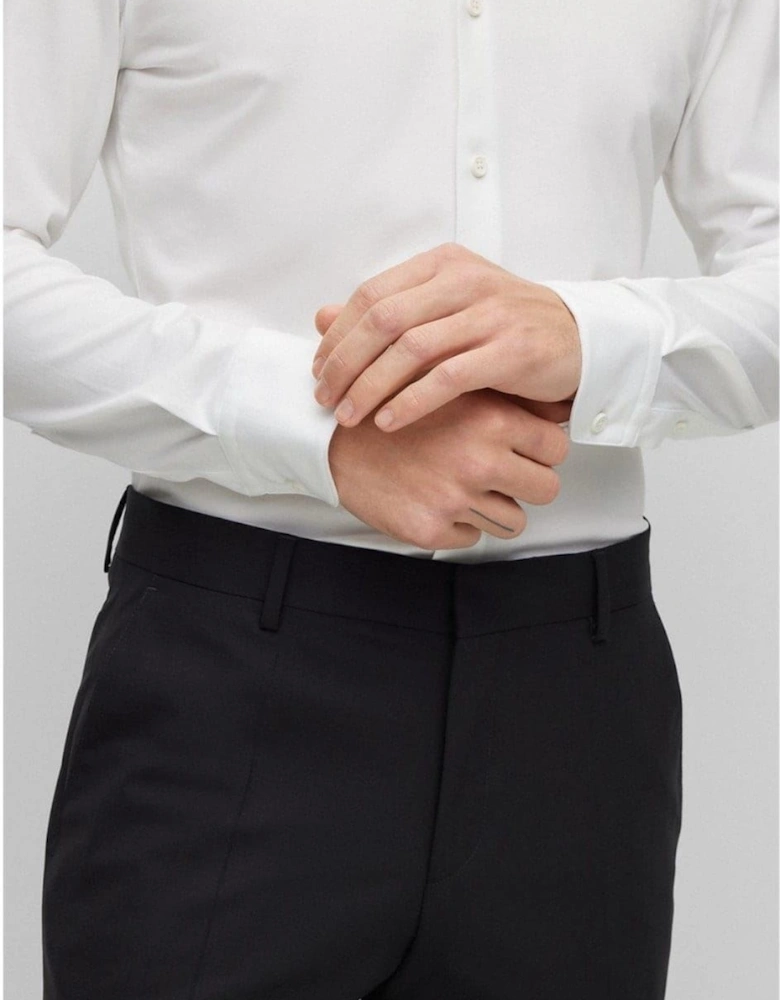 Slim Fit Collared Long Sleeve Oxford Shirt