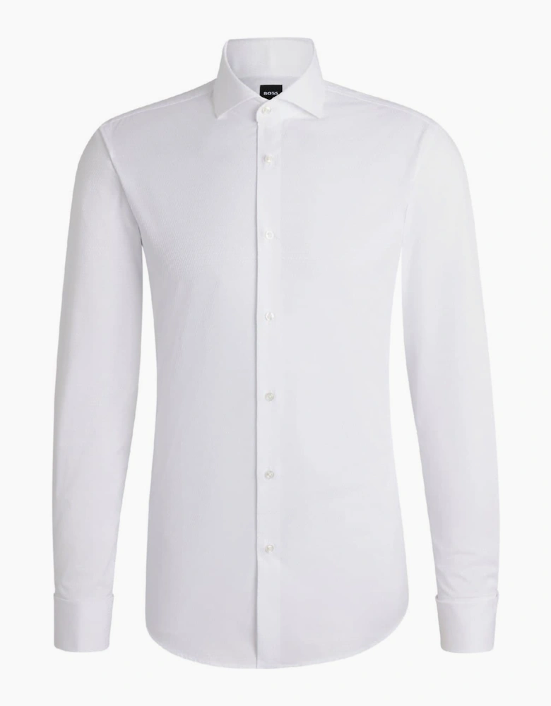 Spread Collar Long Sleeve Slim Fit Oxford Shirt