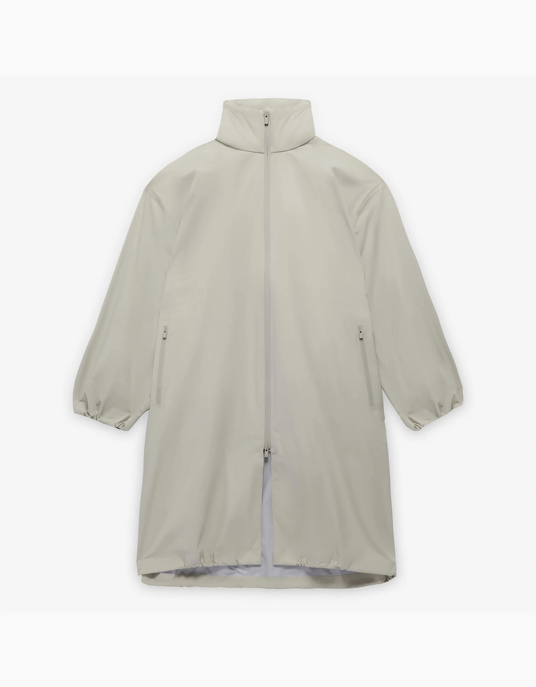 Solid Patterned Zipped Pocket Woven Cuff Parka Coat, 6 of 5