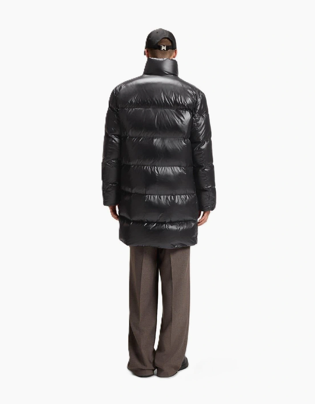Magnus Solid Patterned Zipped Pocket Overcoat