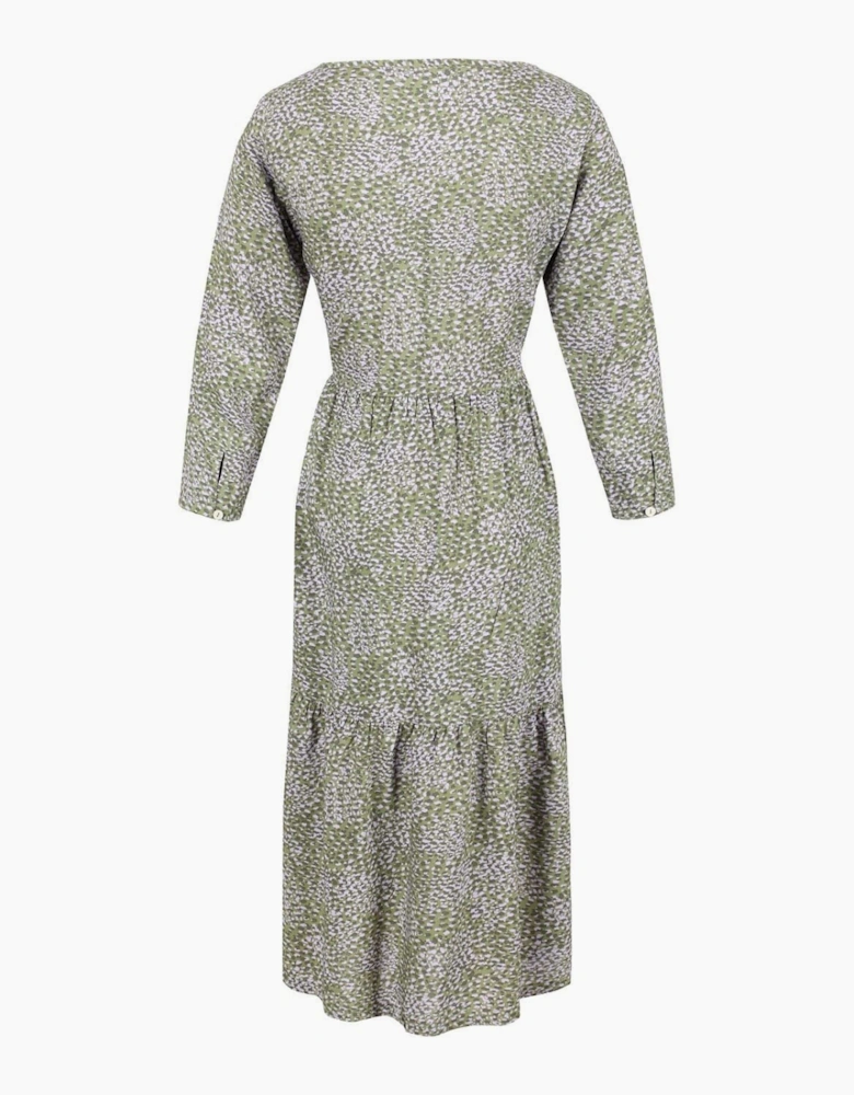 Briella Crew Neck Three Quarter Sleeve Maxi Dress