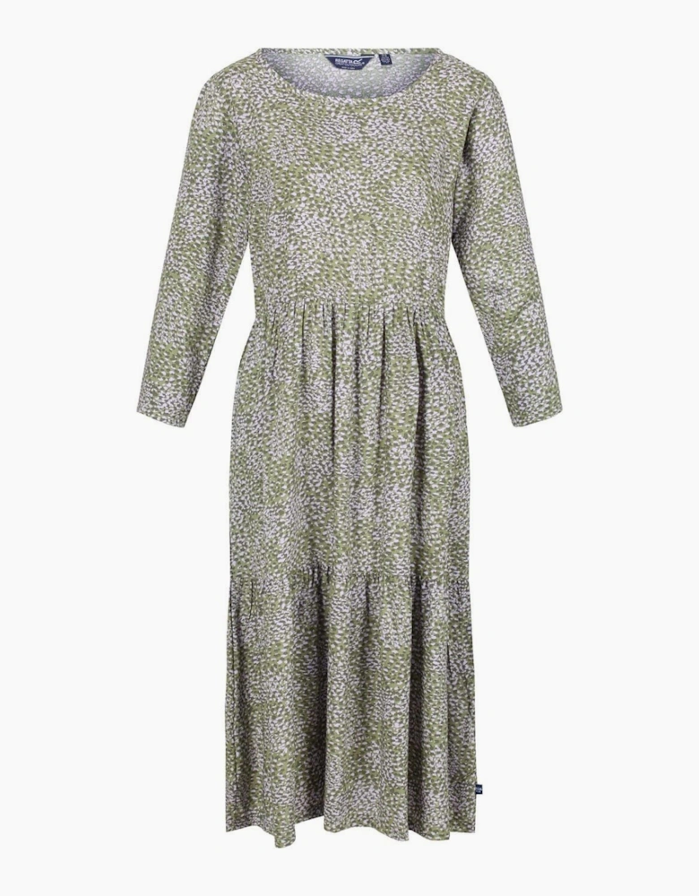Briella Crew Neck Three Quarter Sleeve Maxi Dress
