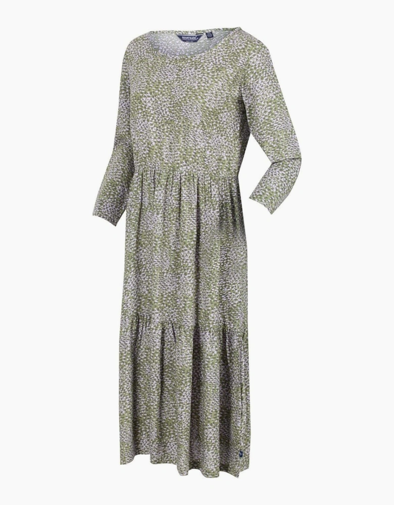 Briella Crew Neck Three Quarter Sleeve Maxi Dress