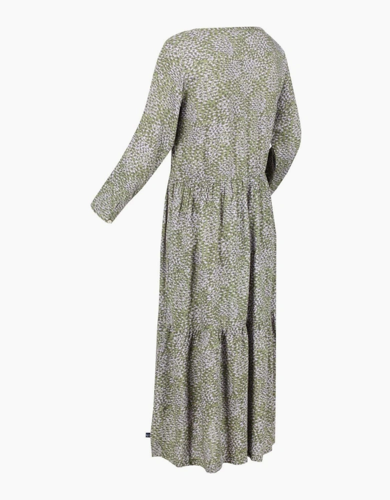 Briella Crew Neck Three Quarter Sleeve Maxi Dress