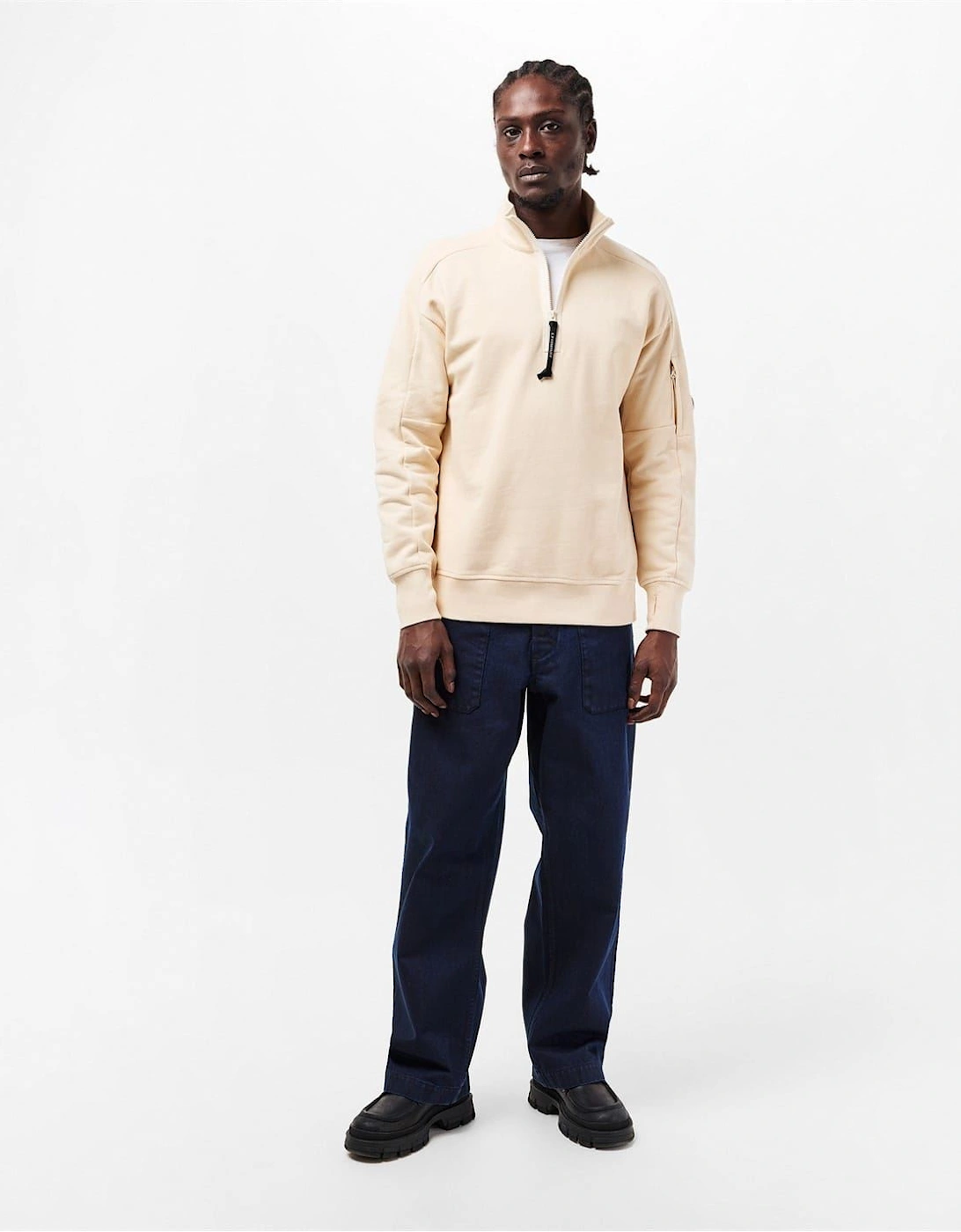 Mens Lens Quarter Zip Fleece Top
