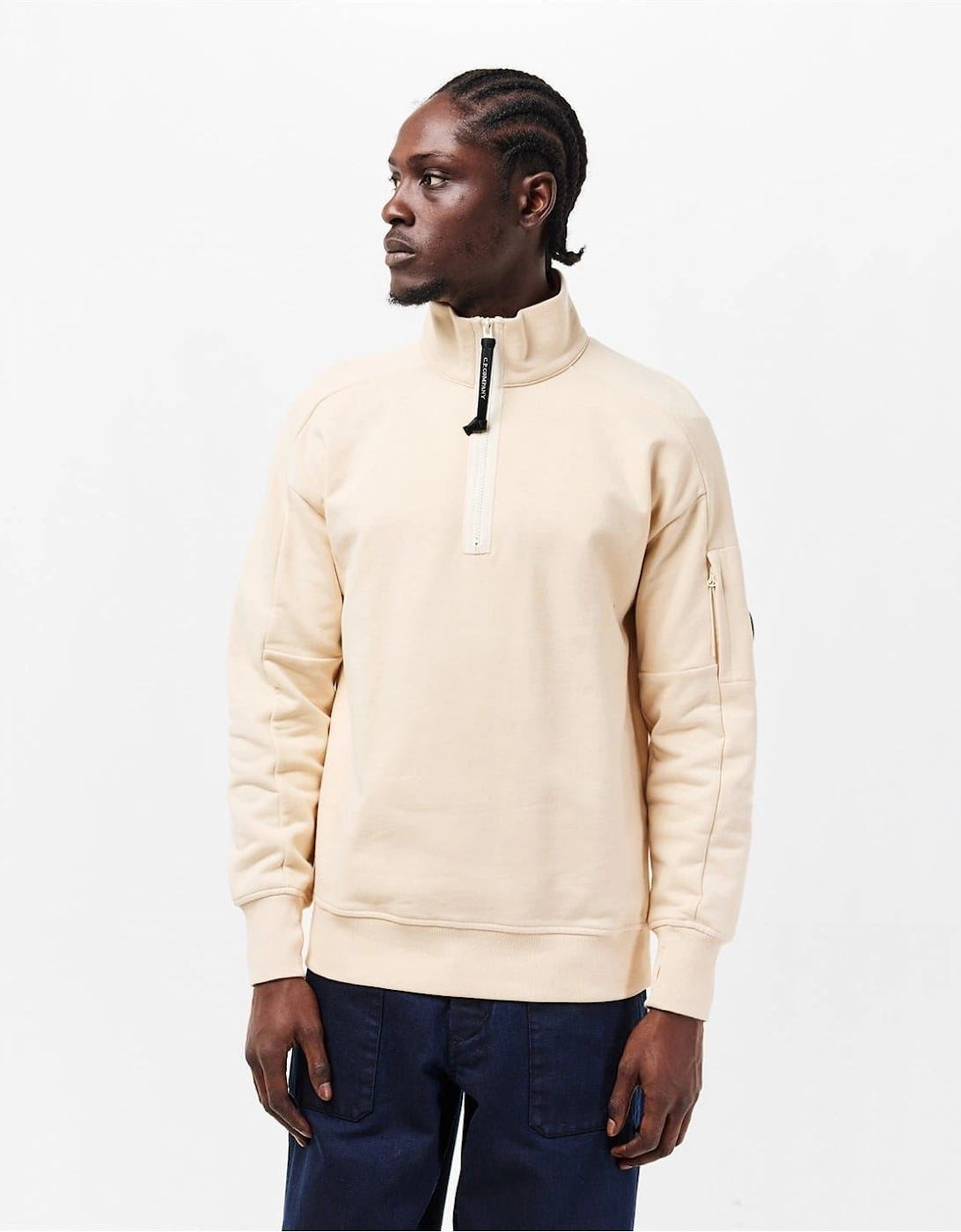 Mens Lens Quarter Zip Fleece Top