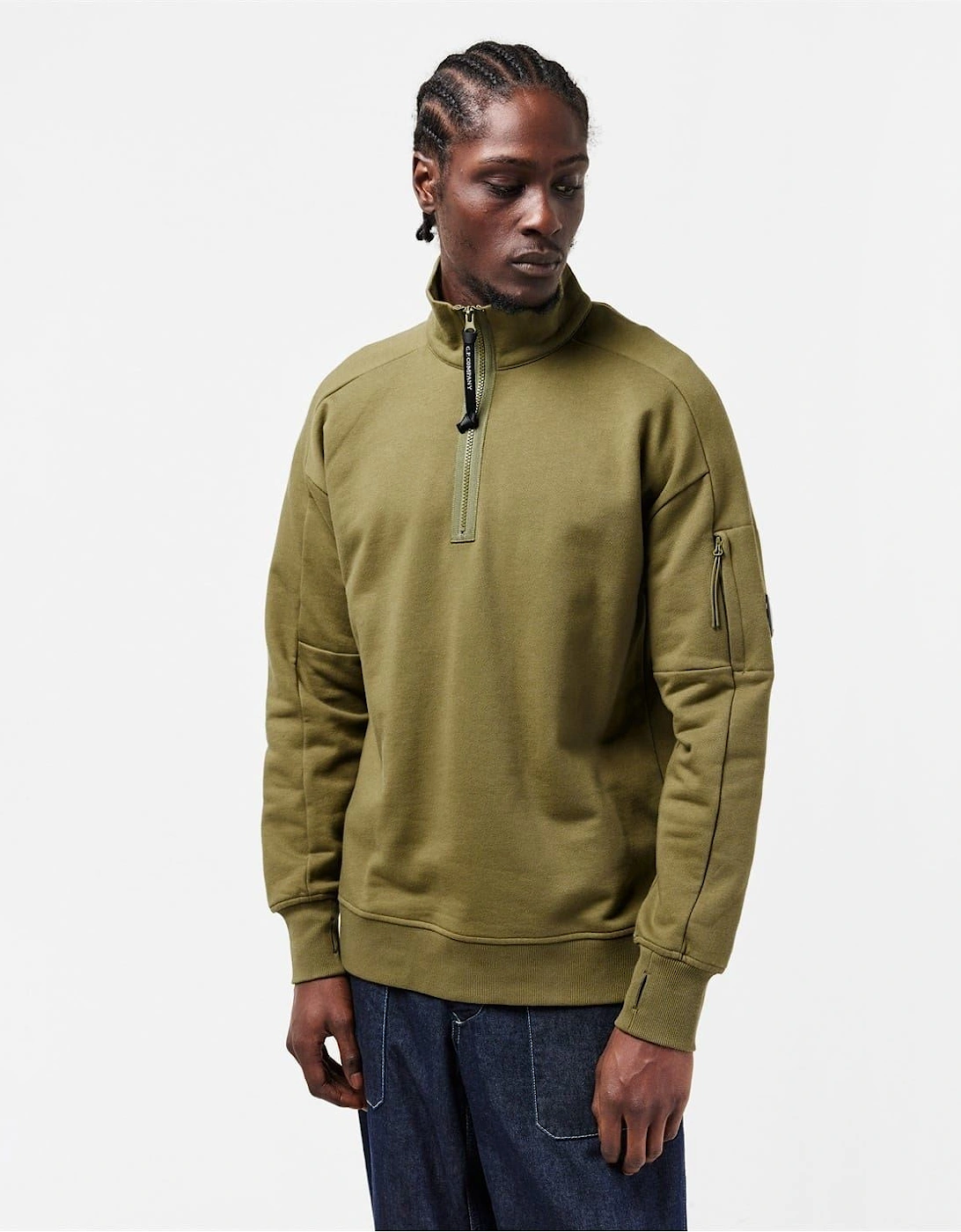 Mens Lens Quarter Zip Fleece Top