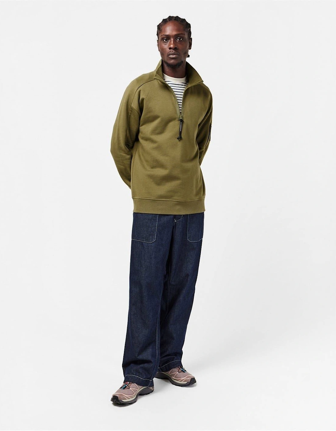 Mens Lens Quarter Zip Fleece Top