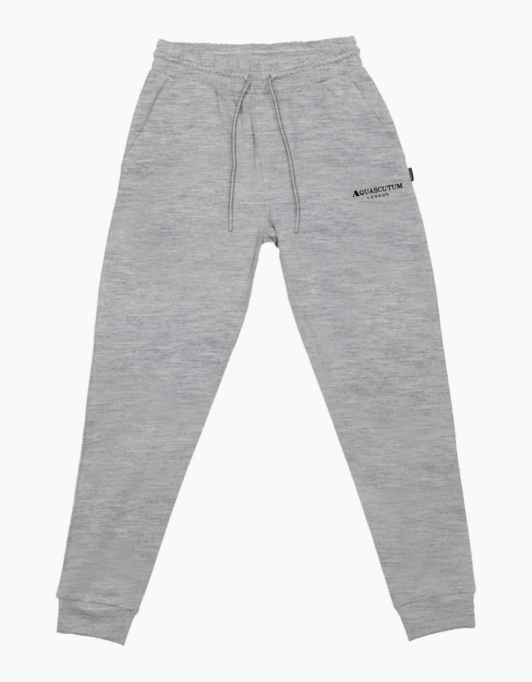 Aquascutum Men's Grey Solid Patterned Regular Fit Slim Joggers - Size 2X Large
