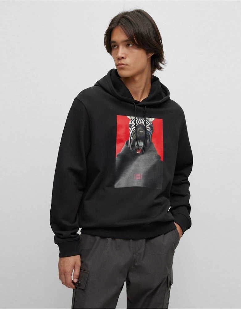 Graphic Hooded Neck Long Sleeve Sweatshirt