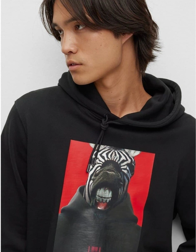 Graphic Hooded Neck Long Sleeve Sweatshirt