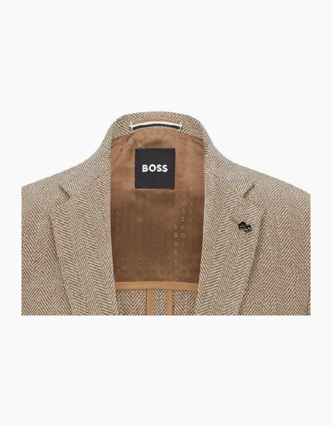 Herringbone Patterned Flap Pocket Blazer